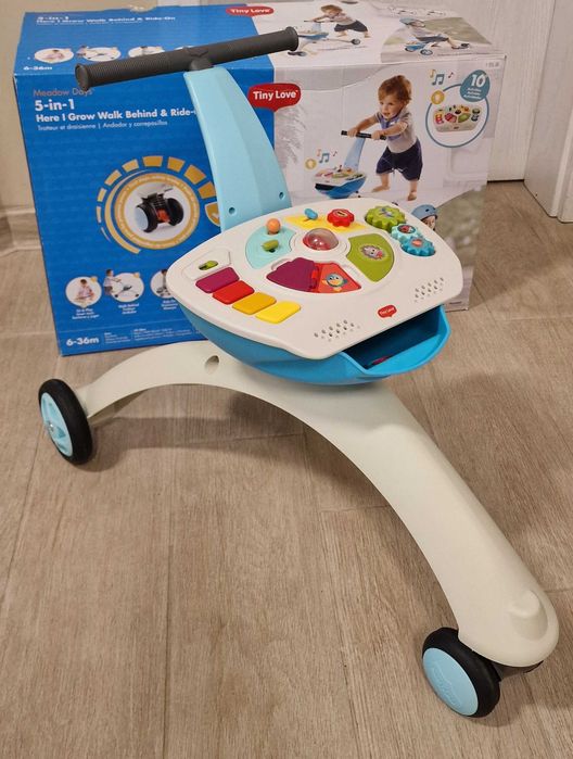 Активно-двигателна играчка 5 в 1 Tiny Love - Walk Behind & Ride-on, синя