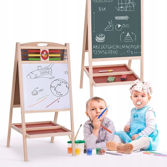 Магнитная и меловая доска 79х37 для рисования уроков учёбы дома детей