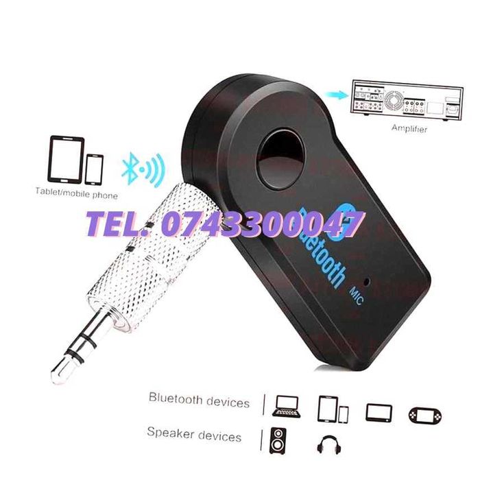 Auxiliar Bluetooth Auto Receiver Cu Microfon