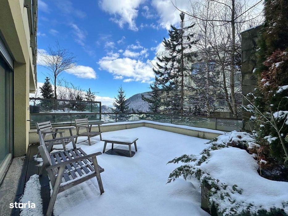 Studio spațios de închiriat — Bellevue Residence, mobilat, terasă, par