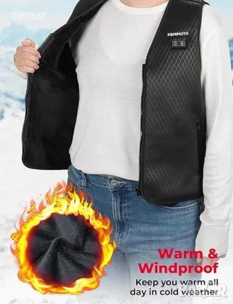 KEMIMOTO Женска отопляема жилетка,8 зони,2бутона,батерия не е включена