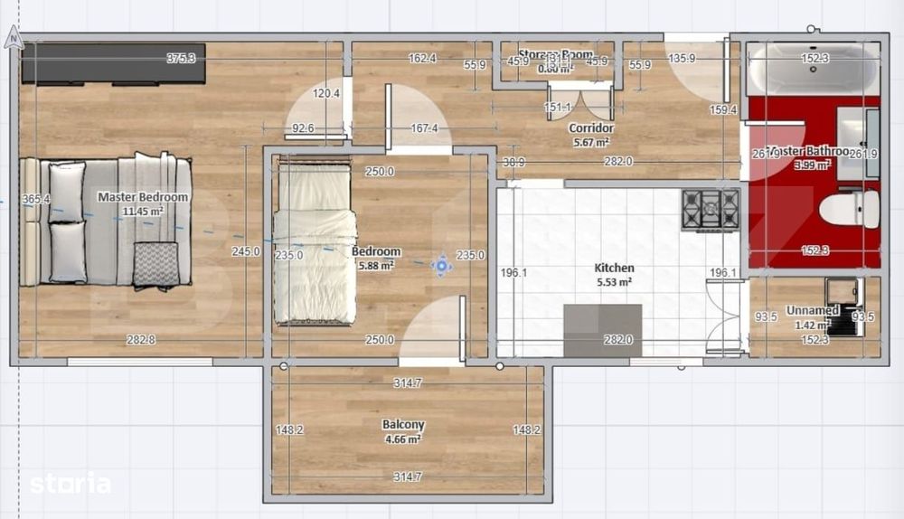 Apartament 2 camere, 38 mp, decomandat, oras Beclean, zona centrala