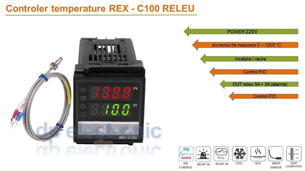 Controler temperatura termostat electronic digital REX C-100 FK02 MAN