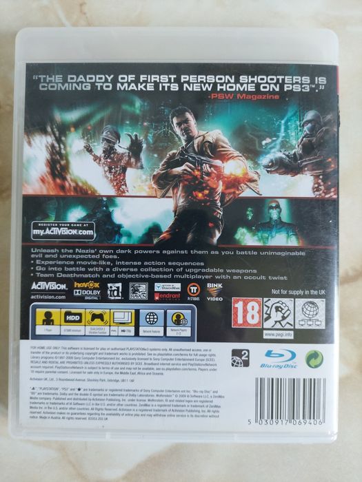 [PS3] Vând joc Wolfenstein original pentru PlayStation 3 //poze reale