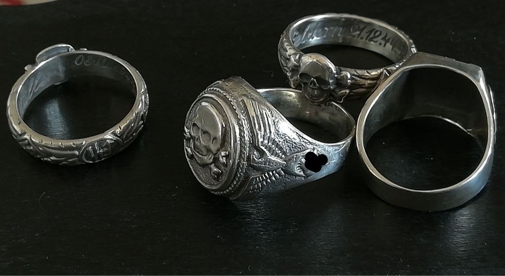 Inel SS totenkopf antipartizani ww2 argint