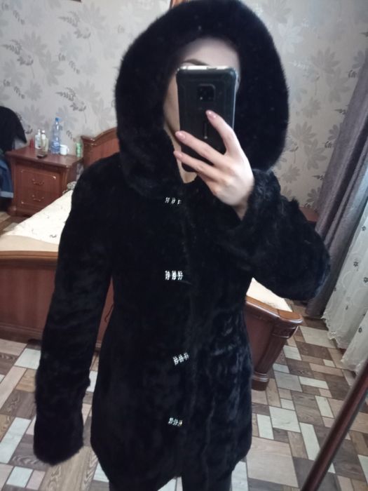 Шуба норка с мутоном