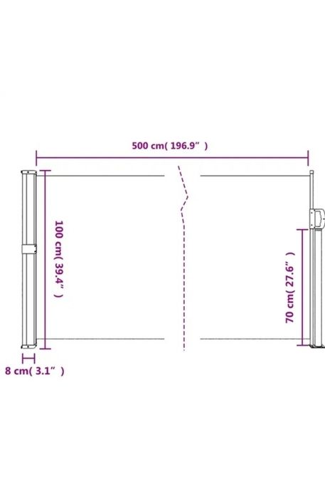 Copertina laterala retractabila , 100x500cm, crem