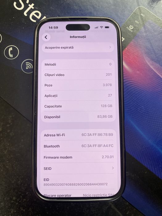 Iphone 16 pro impecabil 128 gb