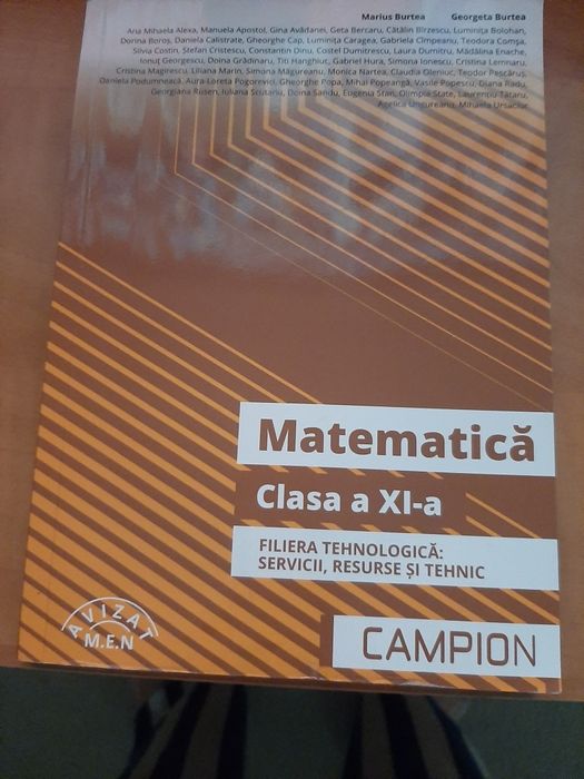 Matematica clasa a XI a. Filiera tehnologica