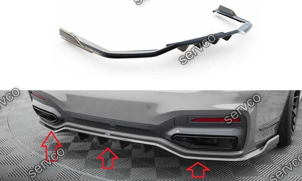 Pachet Set Splitter Exterior Prelungiri Body kit tuning Bmw Seria 7 G11 M-Pack Facelift 2019-2022 v12 - Maxton Design  Fibra Carbon
