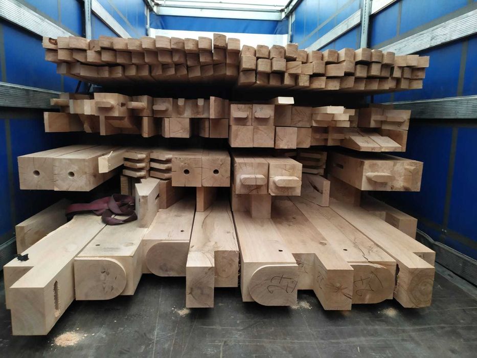 сглобяема дървена къща от масивно дърво дъб 10х5.5м