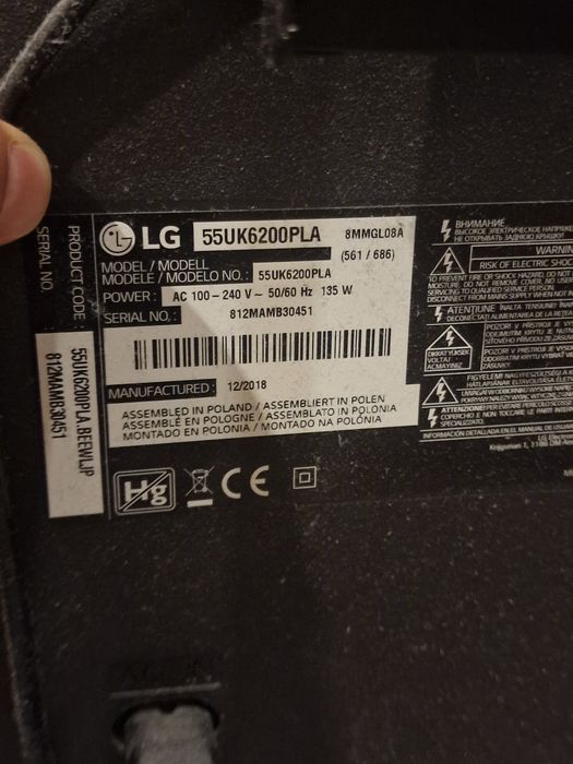 Телевизор LG 55UK6200PLA