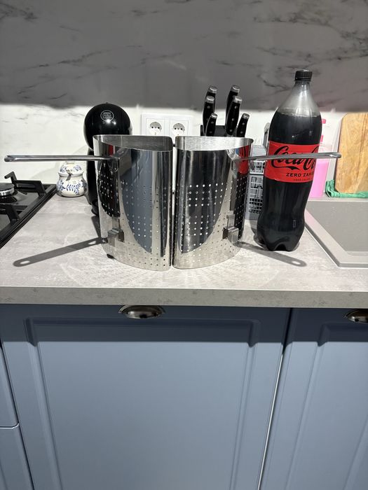 Set 2 coșuri inox pentru paste, 3L – inserții oală, stare excelentă