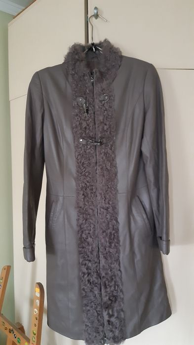 Плащ  пальто кожанный