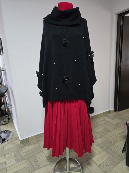 Capa neagra eleganta pentru rochii, camasi, model overseized