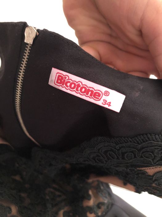 Rochie cununie civila scurta bicotone bej