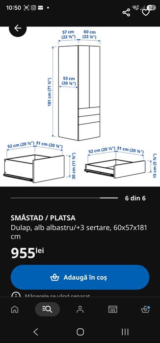 Dulap haine Smastad ikea