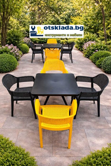 Висококачествен елегантен комплект маса + 4 или 6 стола 3 цвята мод.10