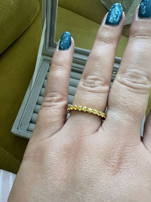 Inel Eternity cu Safire Galbene Bankaja 0.35 ct placat cu aur