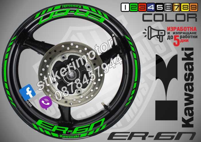 Кантове и надписи за джанти Kawasaki Ninja Versus ZX-R ER-F ER-N ZR-S