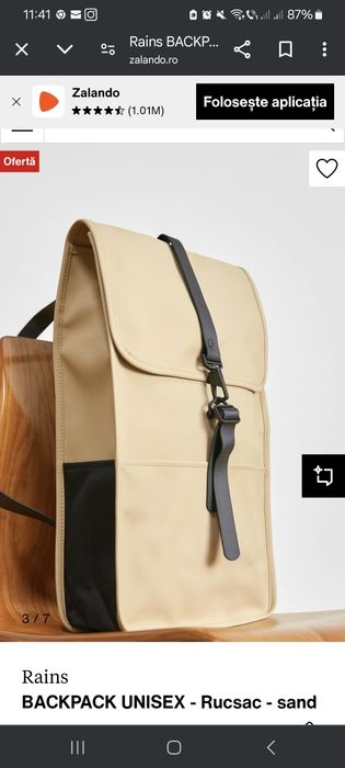 Rucsac Rains galben cu negru