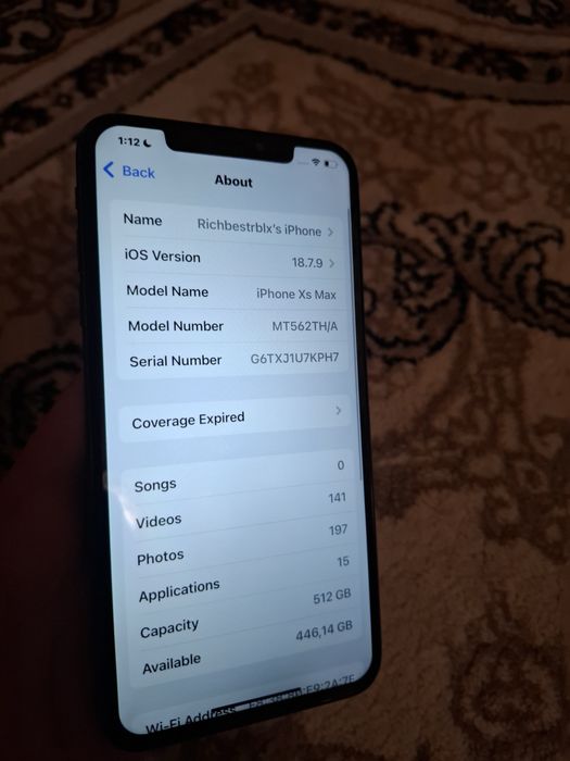 Iphone Xs max B/U