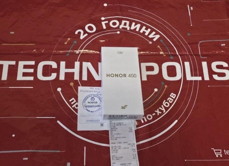 КАТО НОВ 256GB Honor 400 lite 5G Технополис Гаранция 2028 Green / Зелен