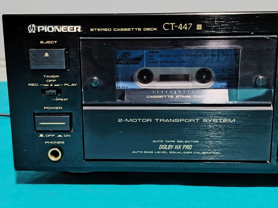 Pioneer CT-447 Stereo Cassette Deck, HX PRO
