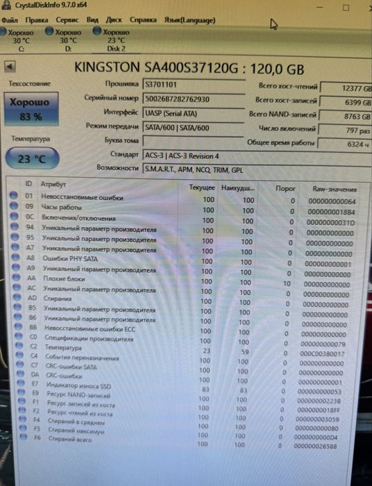 SSD 120 ГБ Kingston