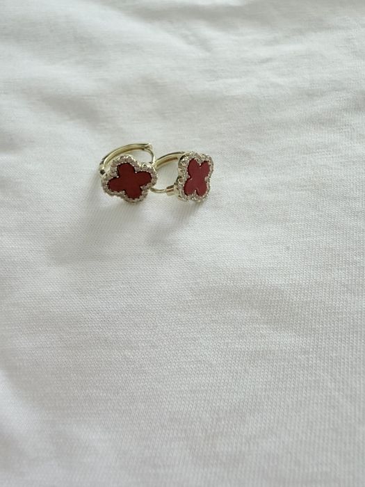Set Cercei trifoi placati cu aur 18k