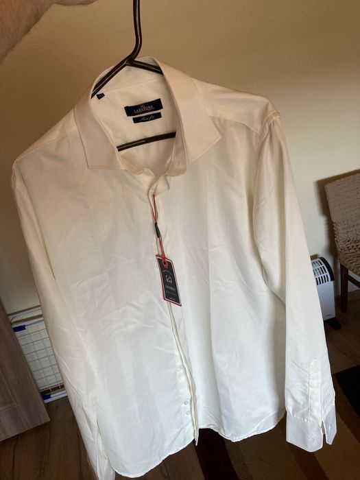 Чисто Нова Бяла риза Lazarini - Slim Fit, българско производство