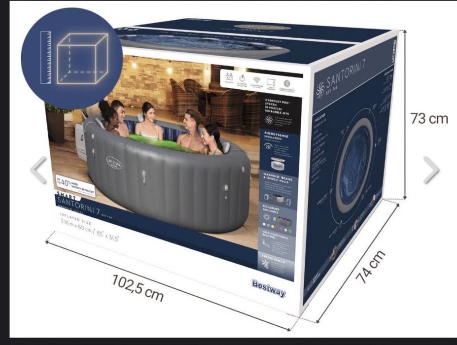 Jacuzzi gonflabil premium Bestway Lay-Z-Spa Santorini HydroJet(5-7 persoane) sigilat