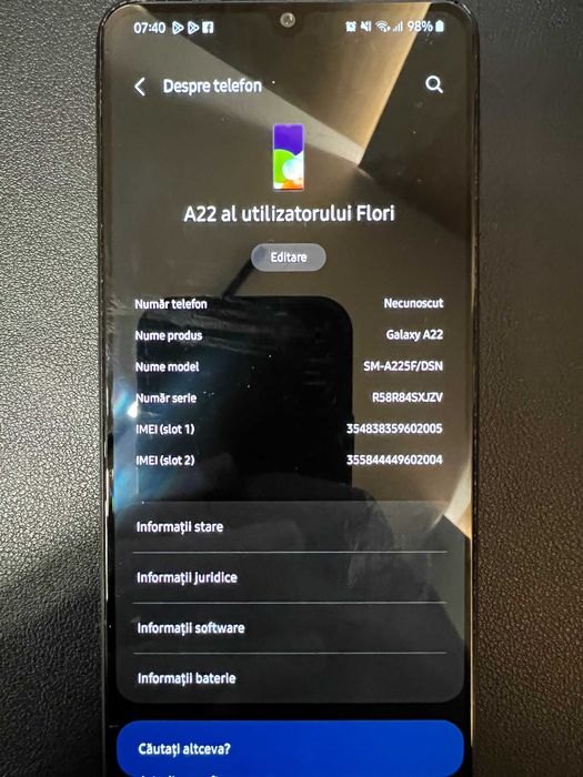 Vând Samsung Galaxy A22 4G impecabil