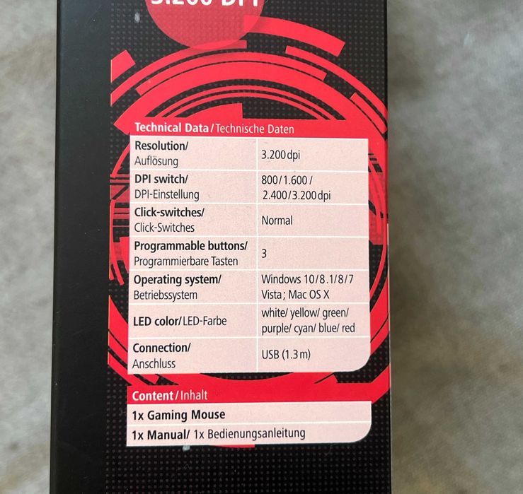 Mouse gaming Hama BLING2 3200 DPI LED nou la cutie