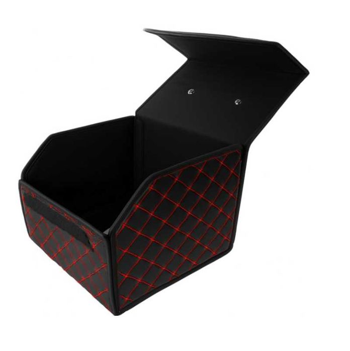 Луксозен кожен органайзер Mercado Trade, Сгъваем, С червен шев