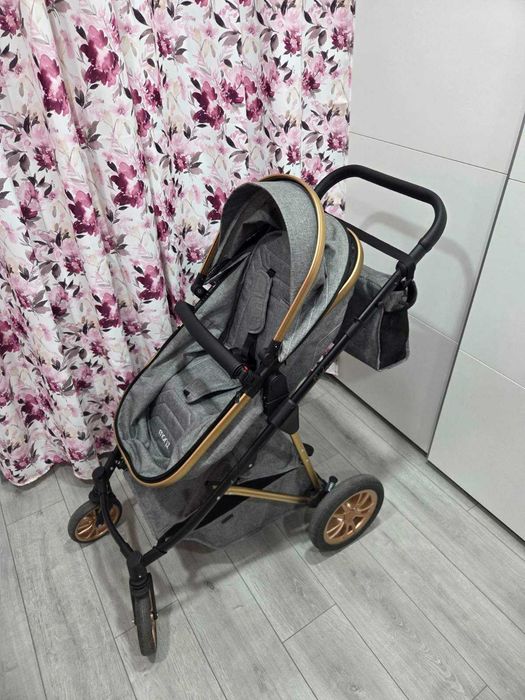 Комбинирана детска количка Moni MIDAS сива