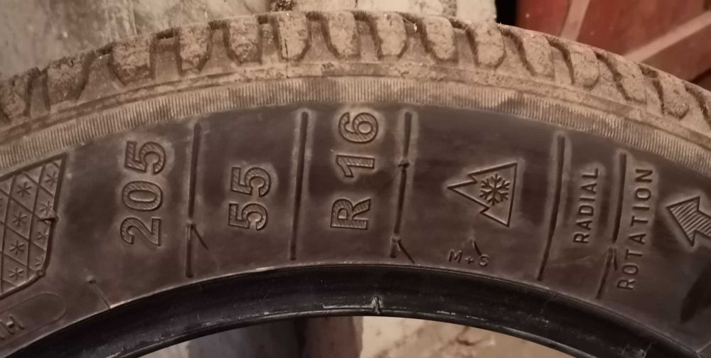 Продавам 4 броя Зимни гуми 205.55.16 на 1 сезон дот 2019 Kleber