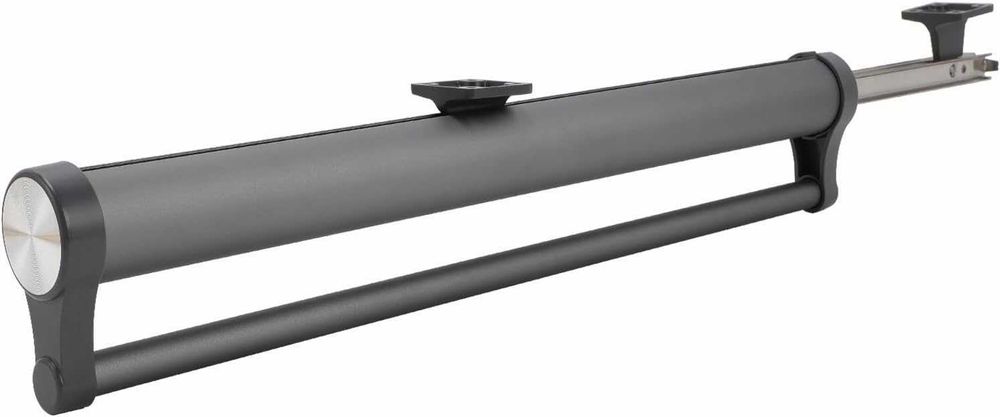 Разтегаема алуминиева релса за дрехи за гардероб 392 мм сиво/бяло