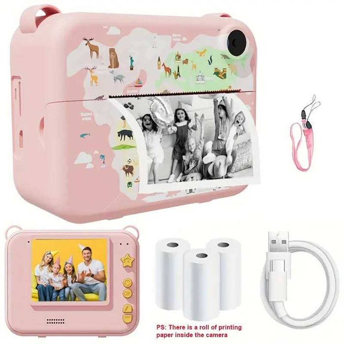 Детски Фотоапарат за моментни снимки за деца Мини термопринтер