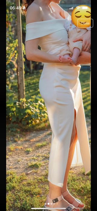 Rochie alba midi eleganta marimea 36/38