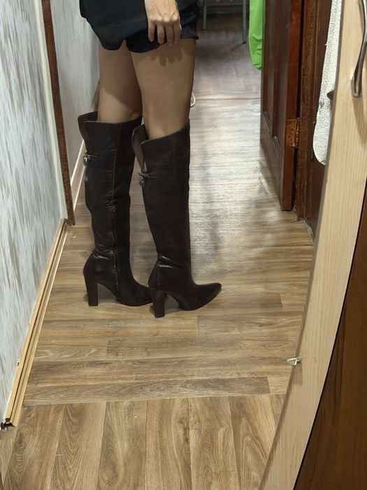 Итальянские кожаные сапоги