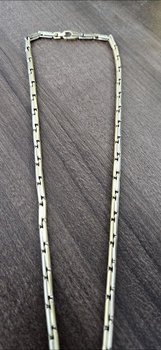 Lant aur 18k plin + Pandantiv cruce 18k