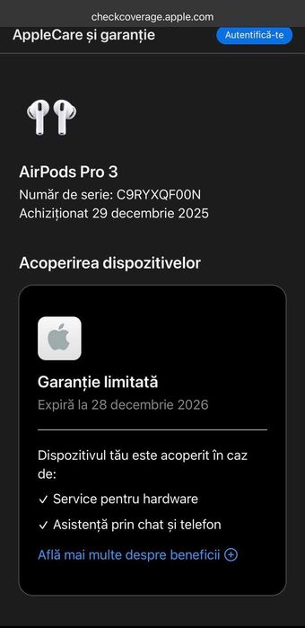Casti Apple Airpods Pro 3 - ca noi, garantie