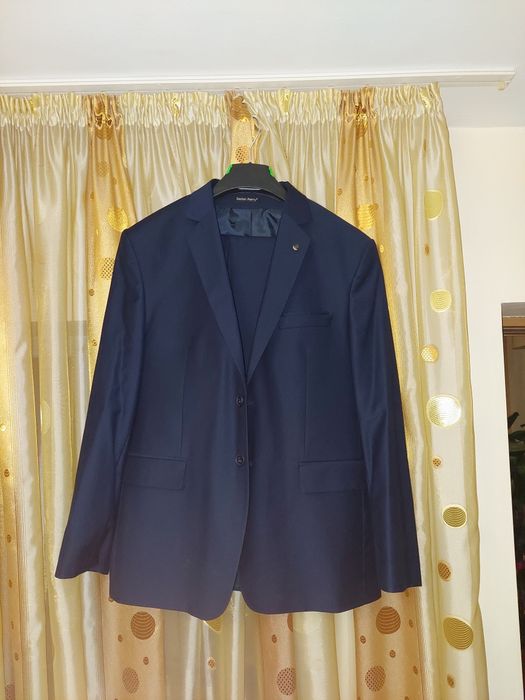 Costum de nunta sacou și pantaloni albastru Daniel Perry mărimea L