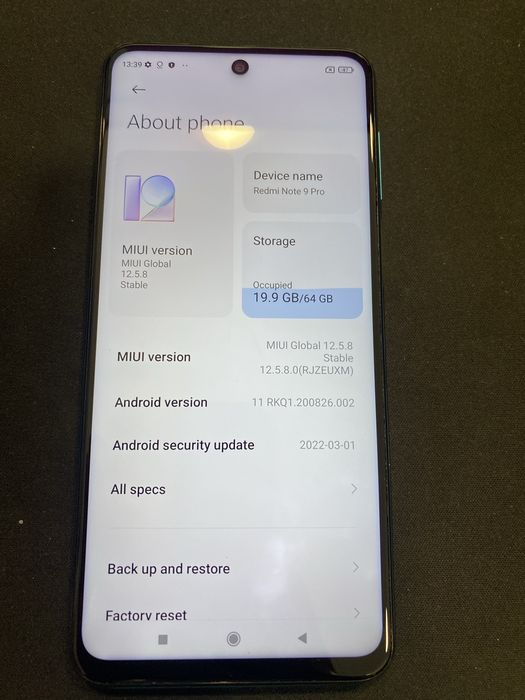 Xiaomi Redmi Note 9 Pro 64 gb  id-erm681