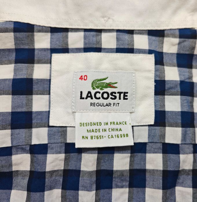 LACOSTE Оригинална мъжка карирана риза размер 40 / М