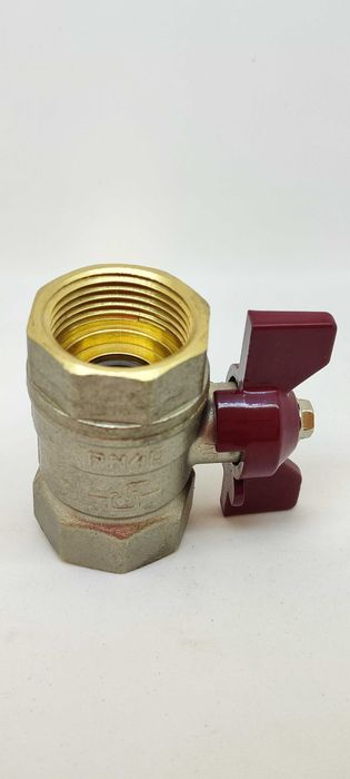 Кран шаровый латунный DN20 (3/4) PN40 Temper В-В-Бабочка (Россия)