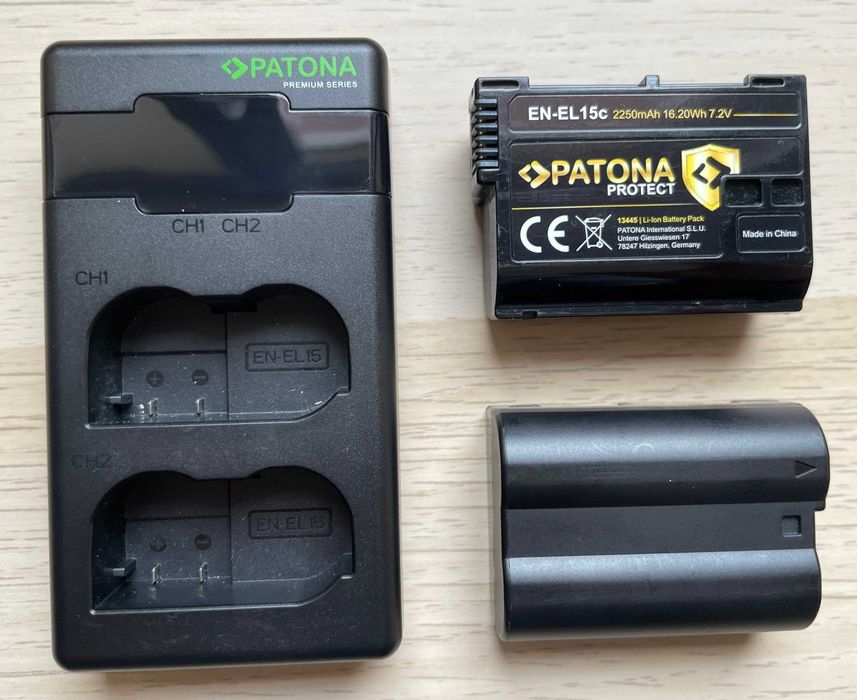 2 батерии EN-EL15c и зарядното съвместими с Nikon  Z7 II Z7 Z6 II Z6 Z5 D850 D810 D800 D780 D750 D500 D7500 D7200 D610 V1