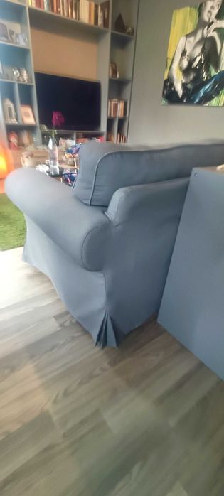 Стилен ъглов диван с лежанка (тип IKEA Ektorp) – Отлично състояние