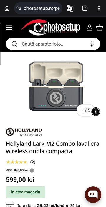 Lavaliera wireless dubla compacta